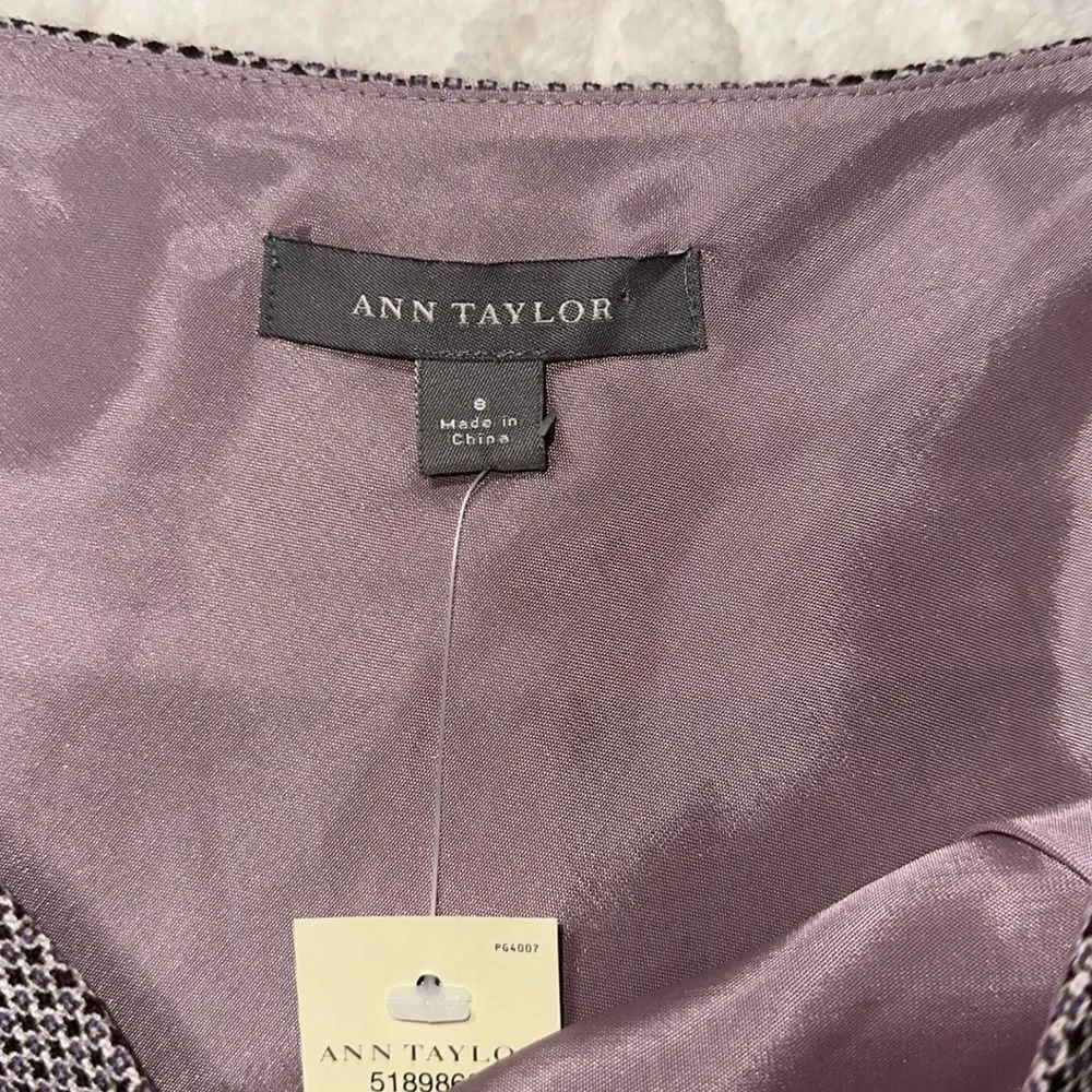 Ann Taylor 8 Burgundy Mauve Pink Wool Blend Satin Trim Fitted A-Line Skirt